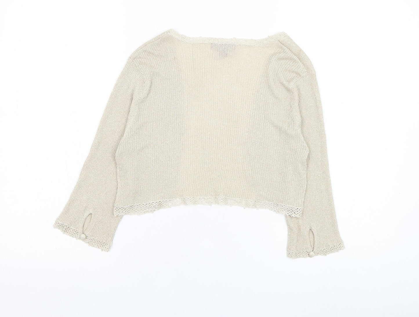 Womens UK Size 14 Monsoon Gold Cardigan Jumper