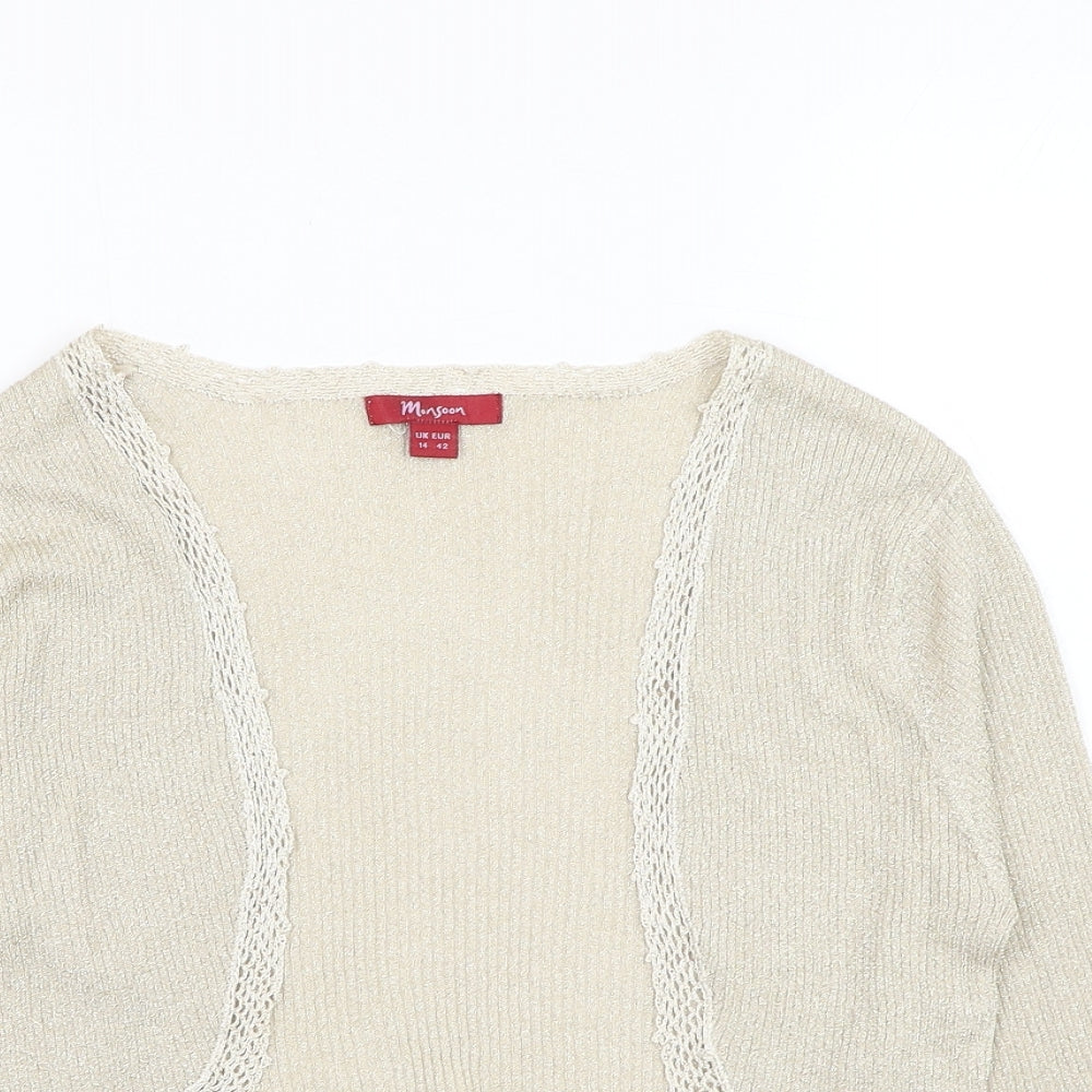 Womens UK Size 14 Monsoon Gold Cardigan Jumper