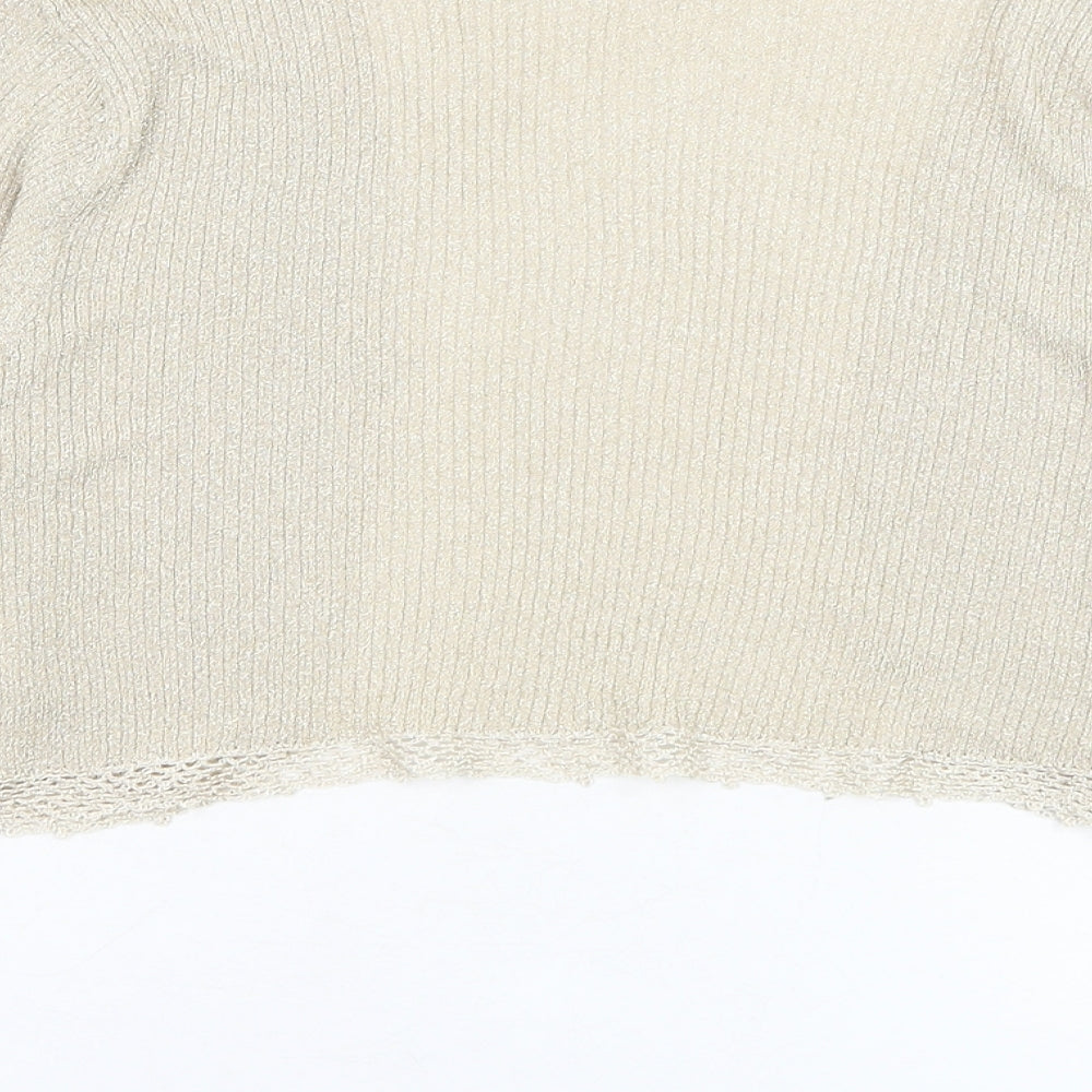 Womens UK Size 14 Monsoon Gold Cardigan Jumper