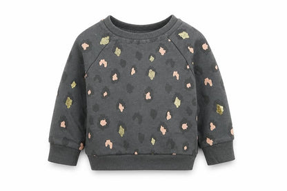 Primark Girls Grey Animal Print Cotton Pullover Jumper Size 3-6 Months  Pullover