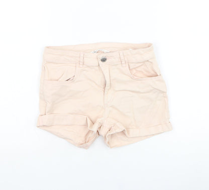 H&M Girls Pink  Cotton Bermuda Shorts Size 12-13 Years  Regular Zip