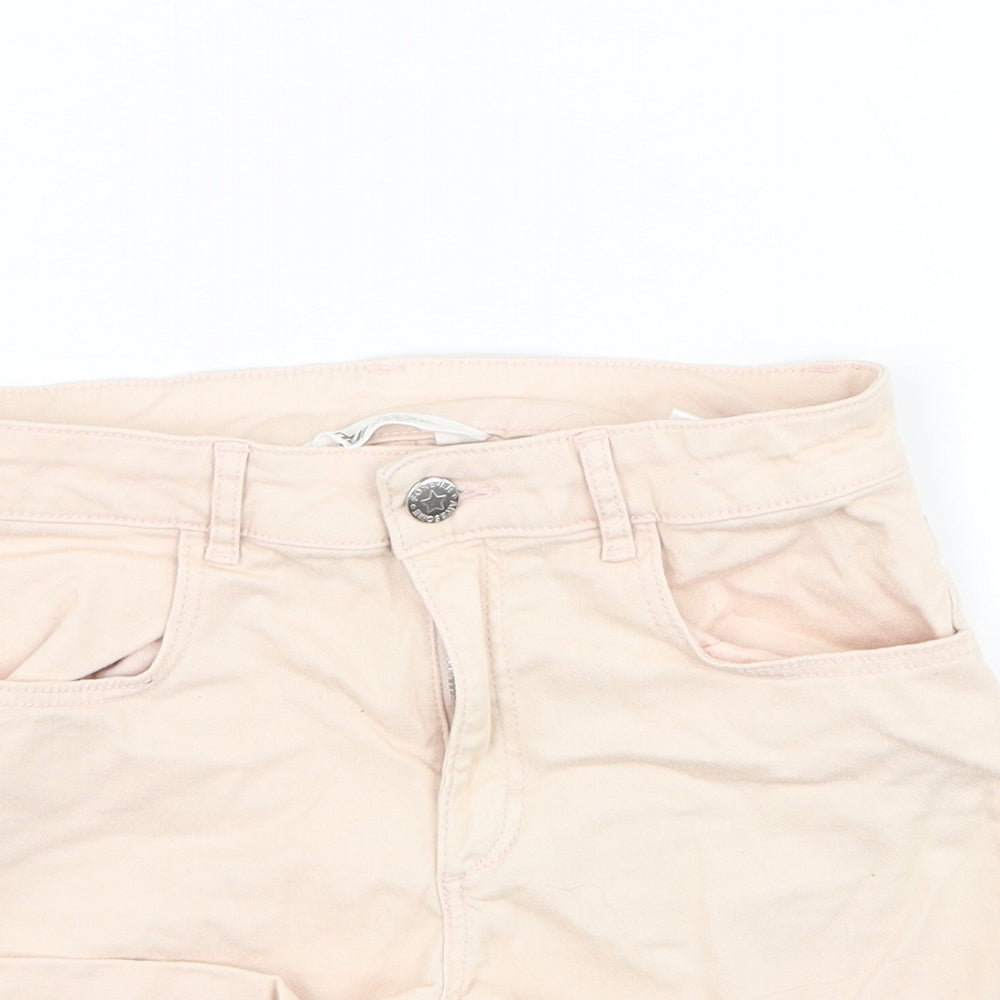 H&M Girls Pink  Cotton Bermuda Shorts Size 12-13 Years  Regular Zip