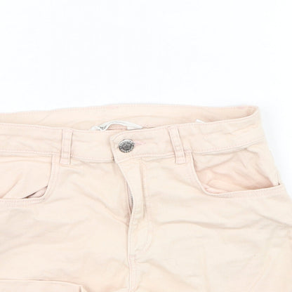H&M Girls Pink  Cotton Bermuda Shorts Size 12-13 Years  Regular Zip