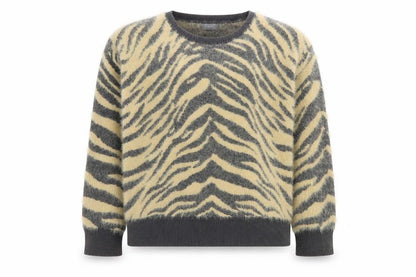 NEXT Girls Brown Round Neck Animal Print Nylon Pullover Jumper Size 7 Years  Pullover
