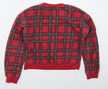 H&M Girls Red Check Cotton Pullover Sweatshirt Size 11-12 Years  Pullover - Ski Club Vermont