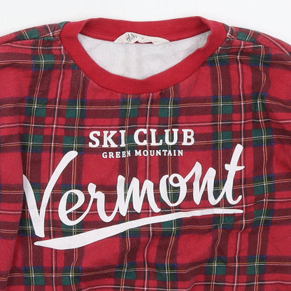 H&M Girls Red Check Cotton Pullover Sweatshirt Size 11-12 Years  Pullover - Ski Club Vermont