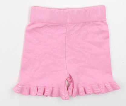 Yoyo S Girls Red  Acrylic Mom Shorts Size 6 Years  Regular