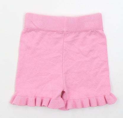Yoyo S Girls Red  Acrylic Mom Shorts Size 6 Years  Regular