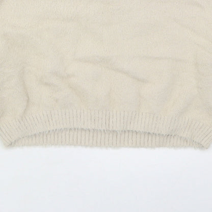 Lounge Womens Beige Solid Nylon Top Pyjama Top Size S