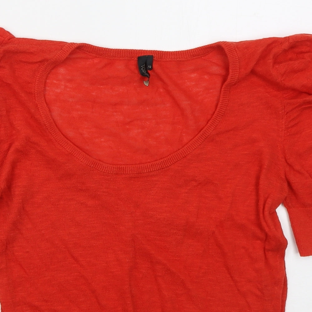 Womens UK Size 12 Topshop Red Pullover Jumper