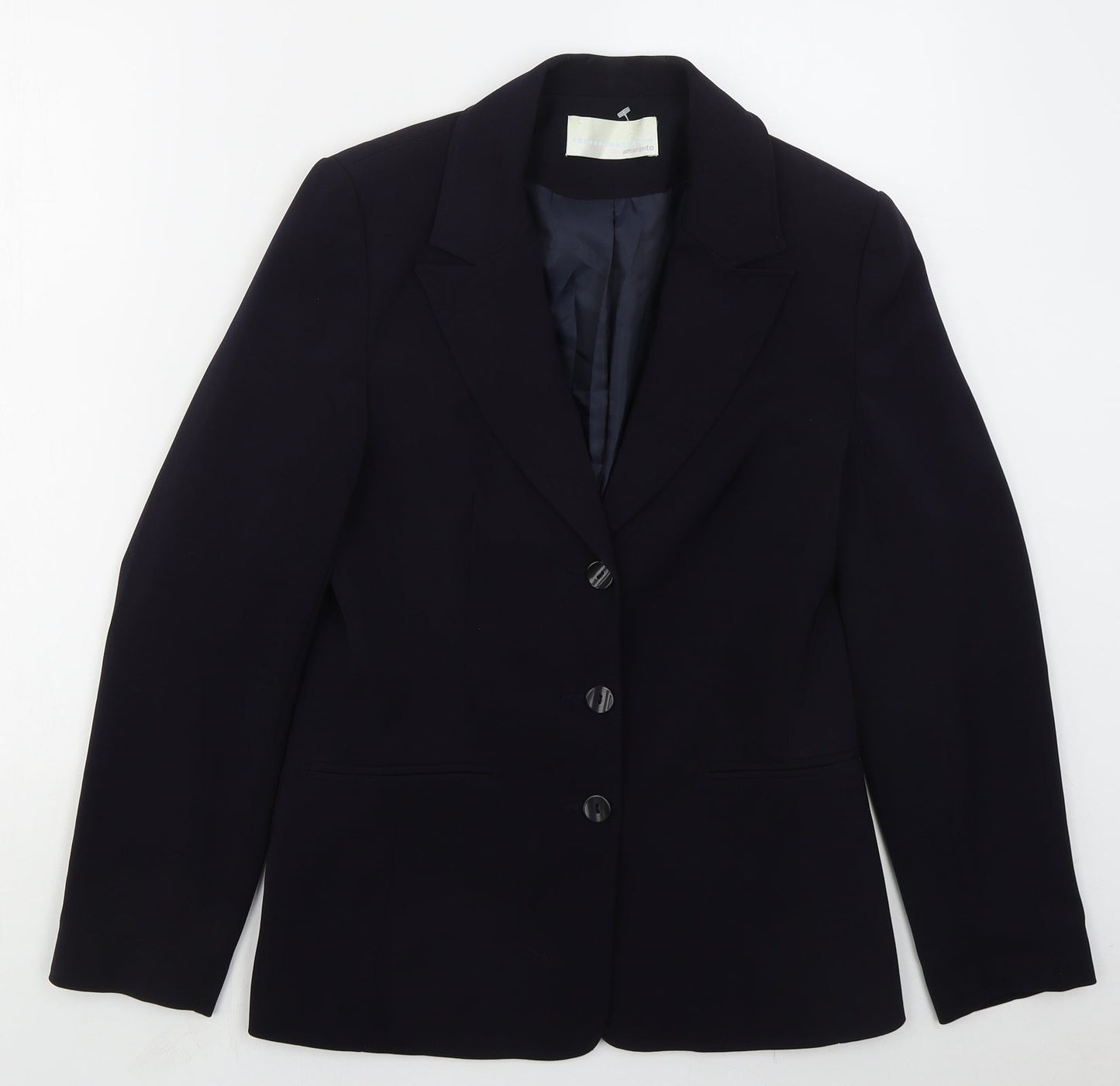 Womens UK Size 10 AMARANTO Regular Blue Suit Jacket