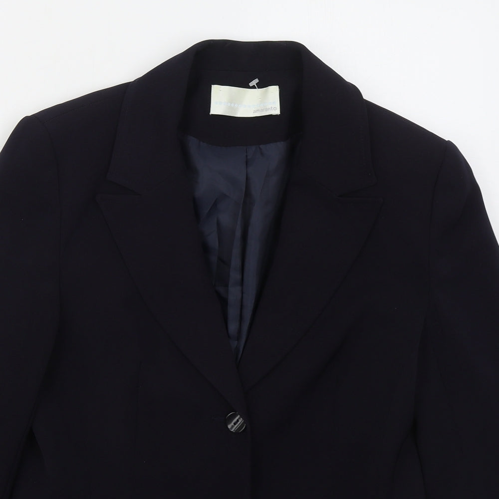 Womens UK Size 10 AMARANTO Regular Blue Suit Jacket