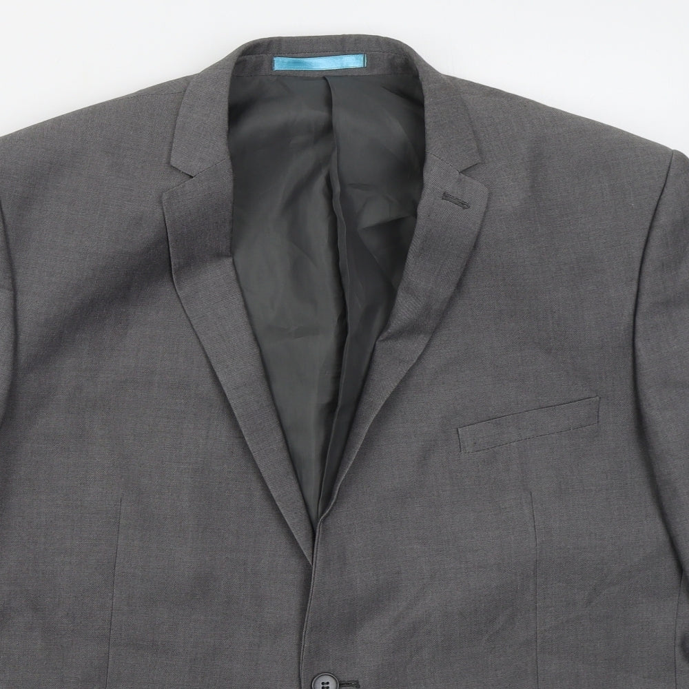 Mens UK Size 46 Burton Regular Grey Suit Jacket