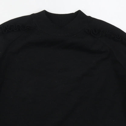Matalan Womens Black Mock Neck  Polyester Pullover Jumper Size 10