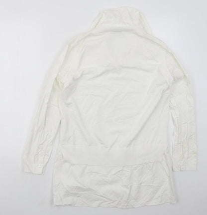Lucce Womens White Collared  Viscose Vest Jumper Size M   - Vest and Shirt in one
