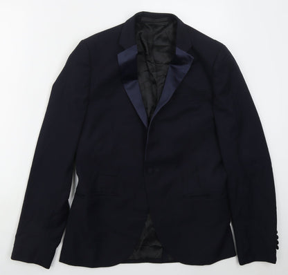 Mens UK Size 38 Topman Regular Blue Suit Jacket