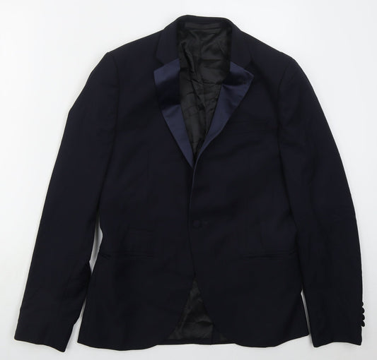 Mens UK Size 38 Topman Regular Blue Suit Jacket