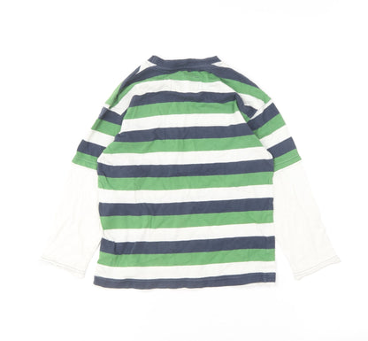 Cherokee Boys Multicoloured Striped Cotton Basic T-Shirt Size 7-8 Years Round Neck