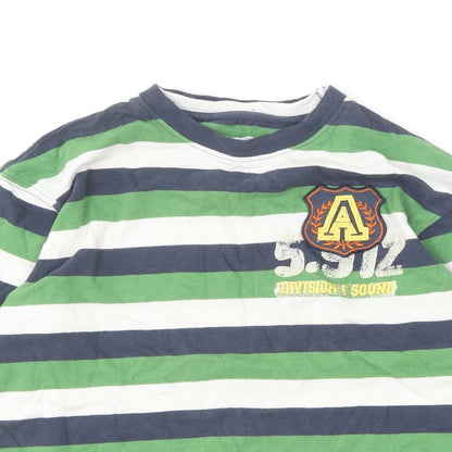 Cherokee Boys Multicoloured Striped Cotton Basic T-Shirt Size 7-8 Years Round Neck