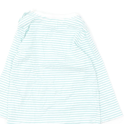 Dunnes Stores Baby Green Striped Cotton Basic T-Shirt Size 3-6 Months Round Neck