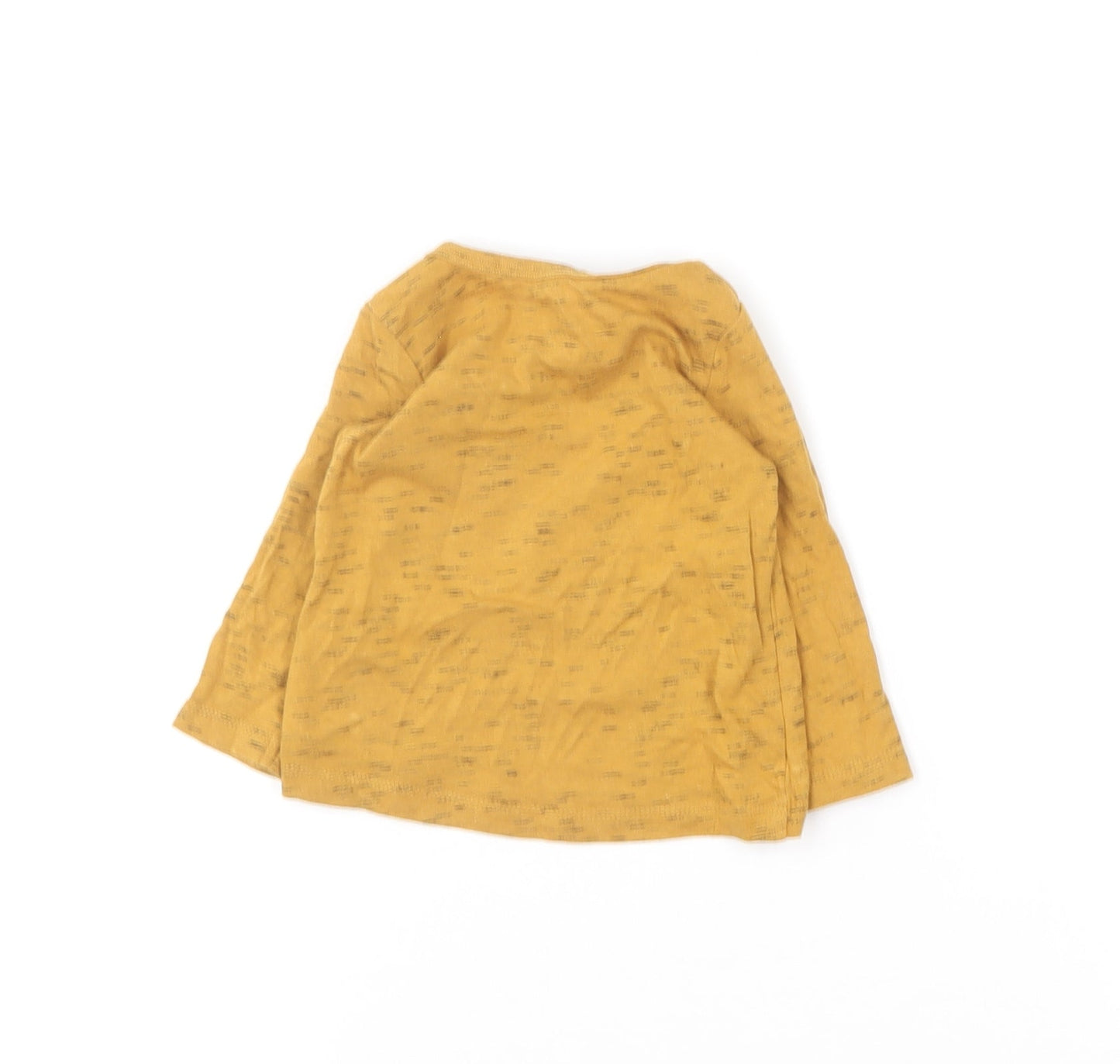 F&F Baby Yellow  Cotton Basic T-Shirt Size 0-3 Months Round Neck