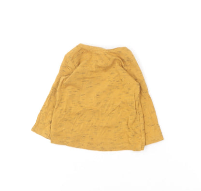 F&F Baby Yellow  Cotton Basic T-Shirt Size 0-3 Months Round Neck