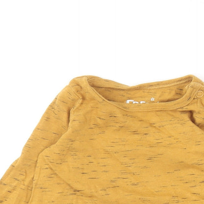 F&F Baby Yellow  Cotton Basic T-Shirt Size 0-3 Months Round Neck