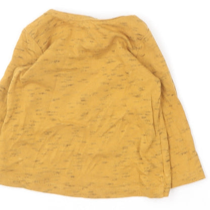 F&F Baby Yellow  Cotton Basic T-Shirt Size 0-3 Months Round Neck