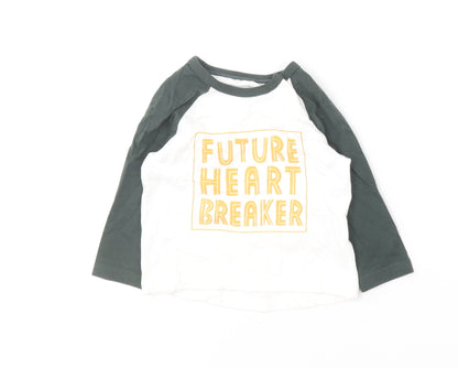 F&F Baby Multicoloured  Cotton Basic T-Shirt Size 0-3 Months Round Neck  - Future Heart Breaker