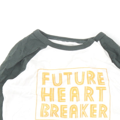 F&F Baby Multicoloured  Cotton Basic T-Shirt Size 0-3 Months Round Neck  - Future Heart Breaker
