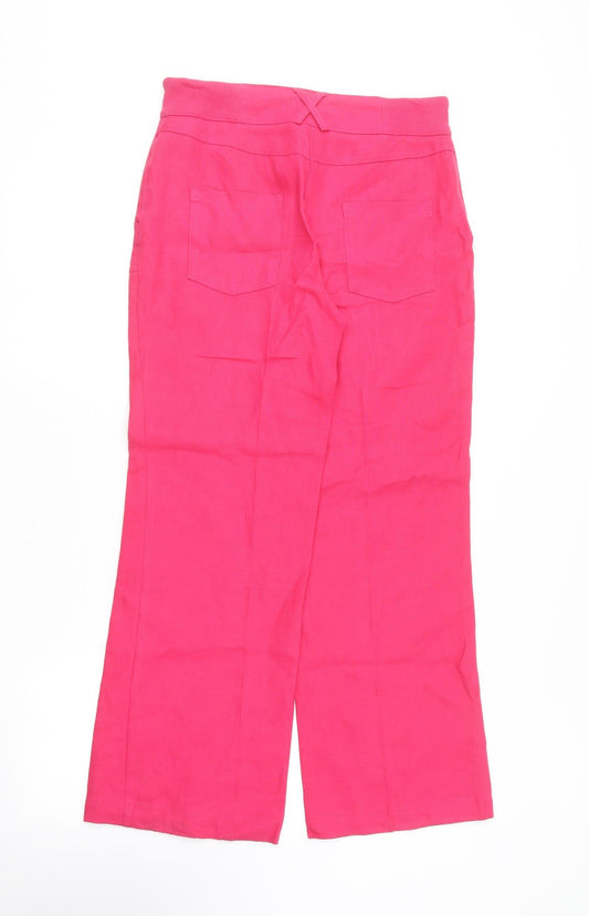 Per Una Womens Pink  Cotton Chino Trousers Size 8 L28 in Regular