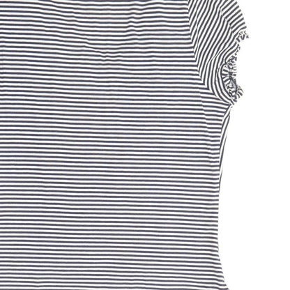 Precis Womens Blue Striped Viscose Basic T-Shirt Size M V-Neck