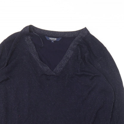 Womens UK Size 18 Maine Blue Basic T-Shirt