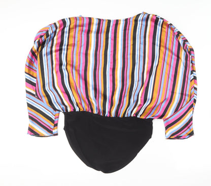 Primark Womens Multicoloured Striped Polyester Bodysuit One-Piece Size 20