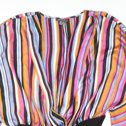 Primark Womens Multicoloured Striped Polyester Bodysuit One-Piece Size 20