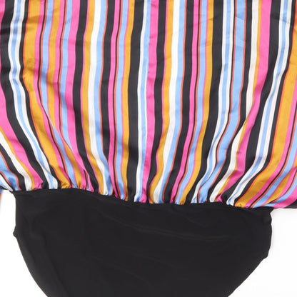 Primark Womens Multicoloured Striped Polyester Bodysuit One-Piece Size 20