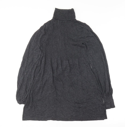 Atmosphere Womens Grey  Viscose Jumper Dress  Size 8  Roll Neck