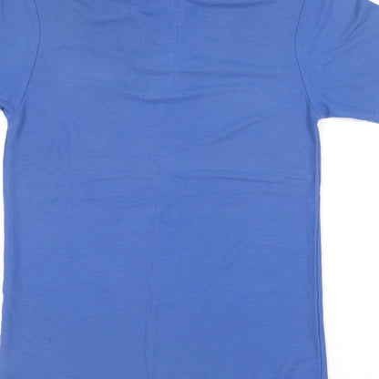 Alexandra Mens Blue  Polyester  Polo Size S Collared