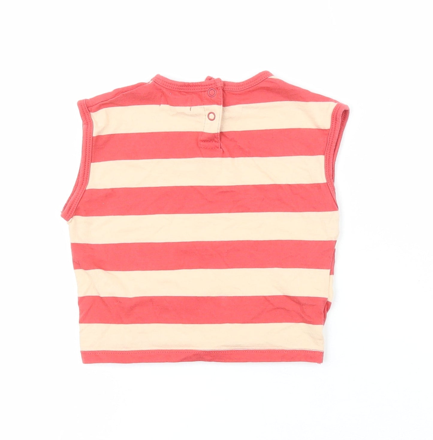 Mango Girls Red Striped 100% Cotton Pullover Tank Size 12-18 Months Boat Neck