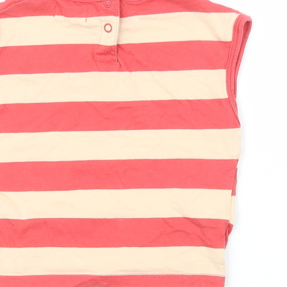 Mango Girls Red Striped 100% Cotton Pullover Tank Size 12-18 Months Boat Neck