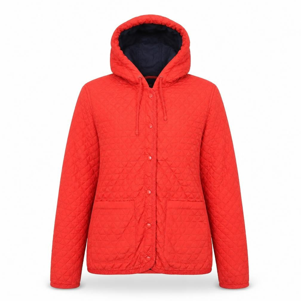 Womens UK Size 8 Topshop Red Quilted Coat