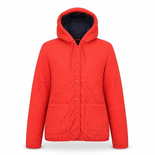 Womens UK Size 8 Topshop Red Quilted Coat