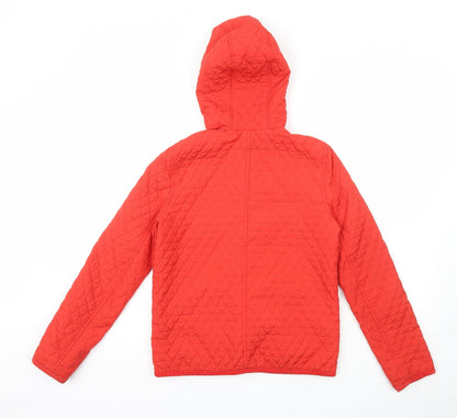Womens UK Size 8 Topshop Red Quilted Coat