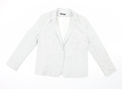 Dunnes Womens Grey Striped  Jacket  Size 18