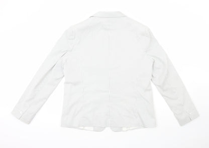 Dunnes Womens Grey Striped  Jacket  Size 18