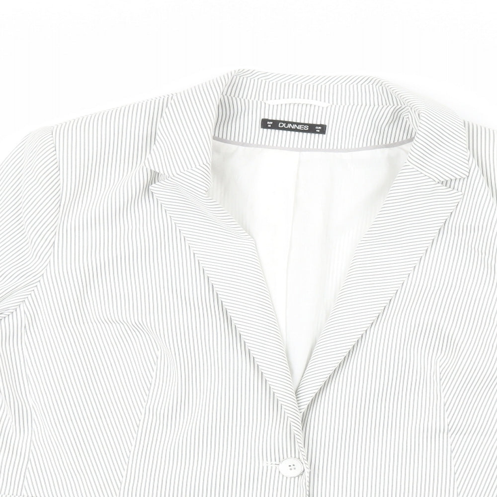 Dunnes Womens Grey Striped  Jacket  Size 18