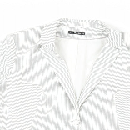 Dunnes Womens Grey Striped  Jacket  Size 18