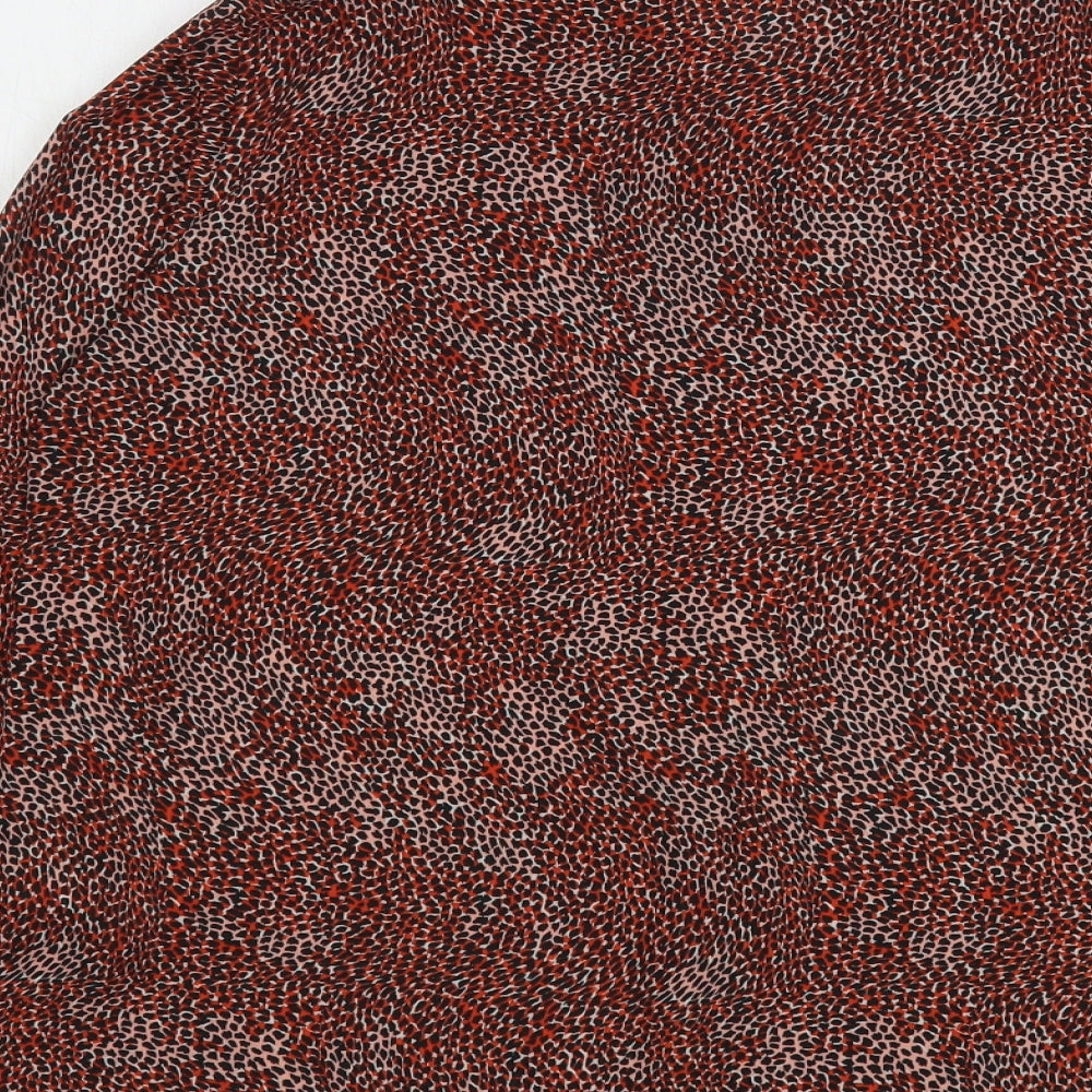 Primark Womens Multicoloured Animal Print Polyester Basic Button-Up Size 12 Collared