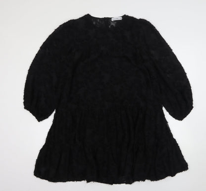 Gallery Womens Black  Polyester A-Line  Size S  Round Neck