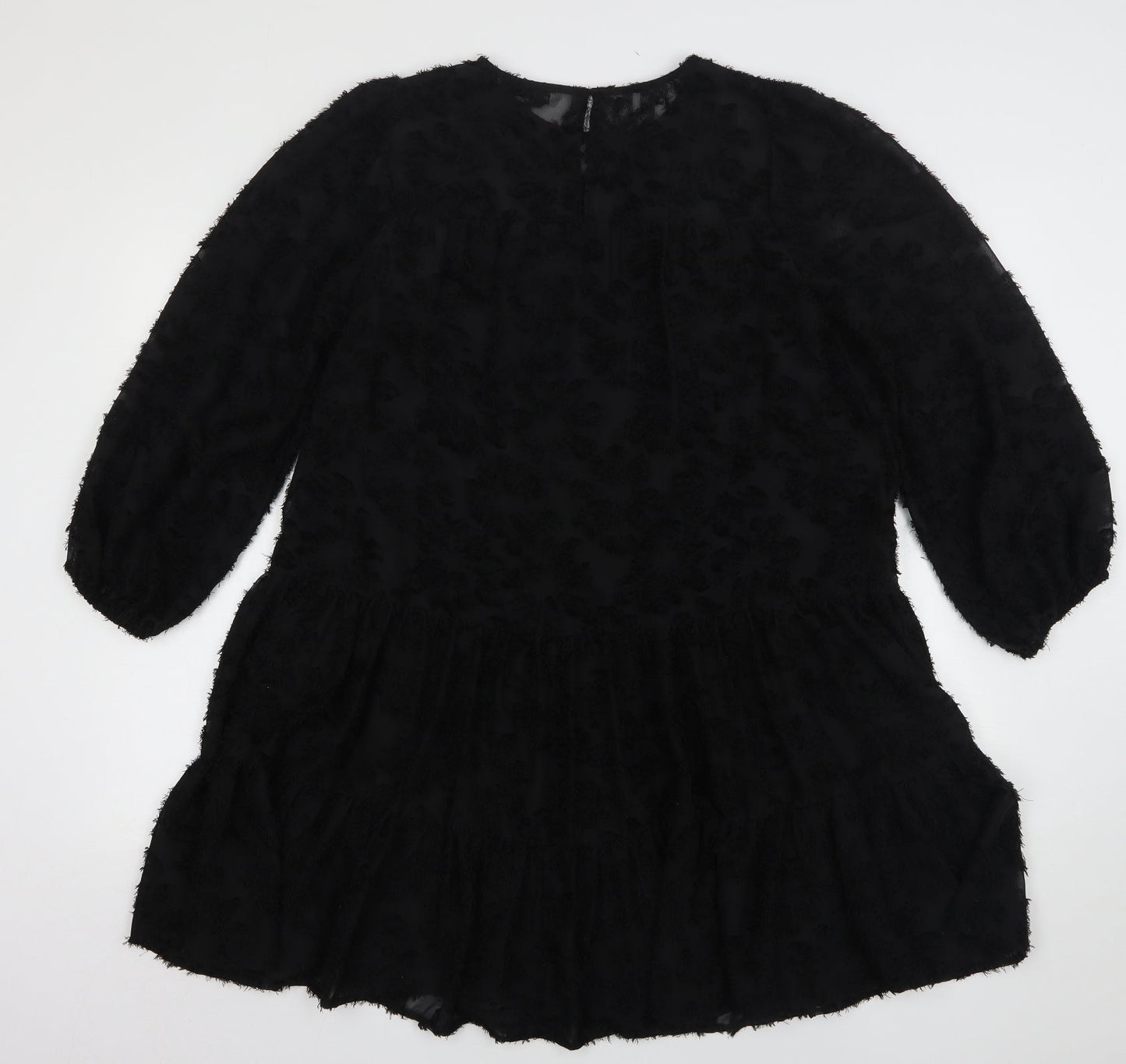 Gallery Womens Black  Polyester A-Line  Size S  Round Neck